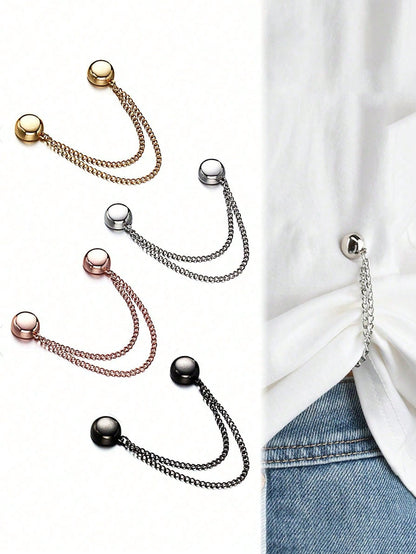 1/2/3 Pcs Multi-Functional Magnetic Clips, New Magnetic Clips, Strong Magnetic Scarf Clips With Chain, Multi-Purpose Magnetic Clothing Clips, Firmly Secure Clothing, With Chain Magnet, Suitable For Sc