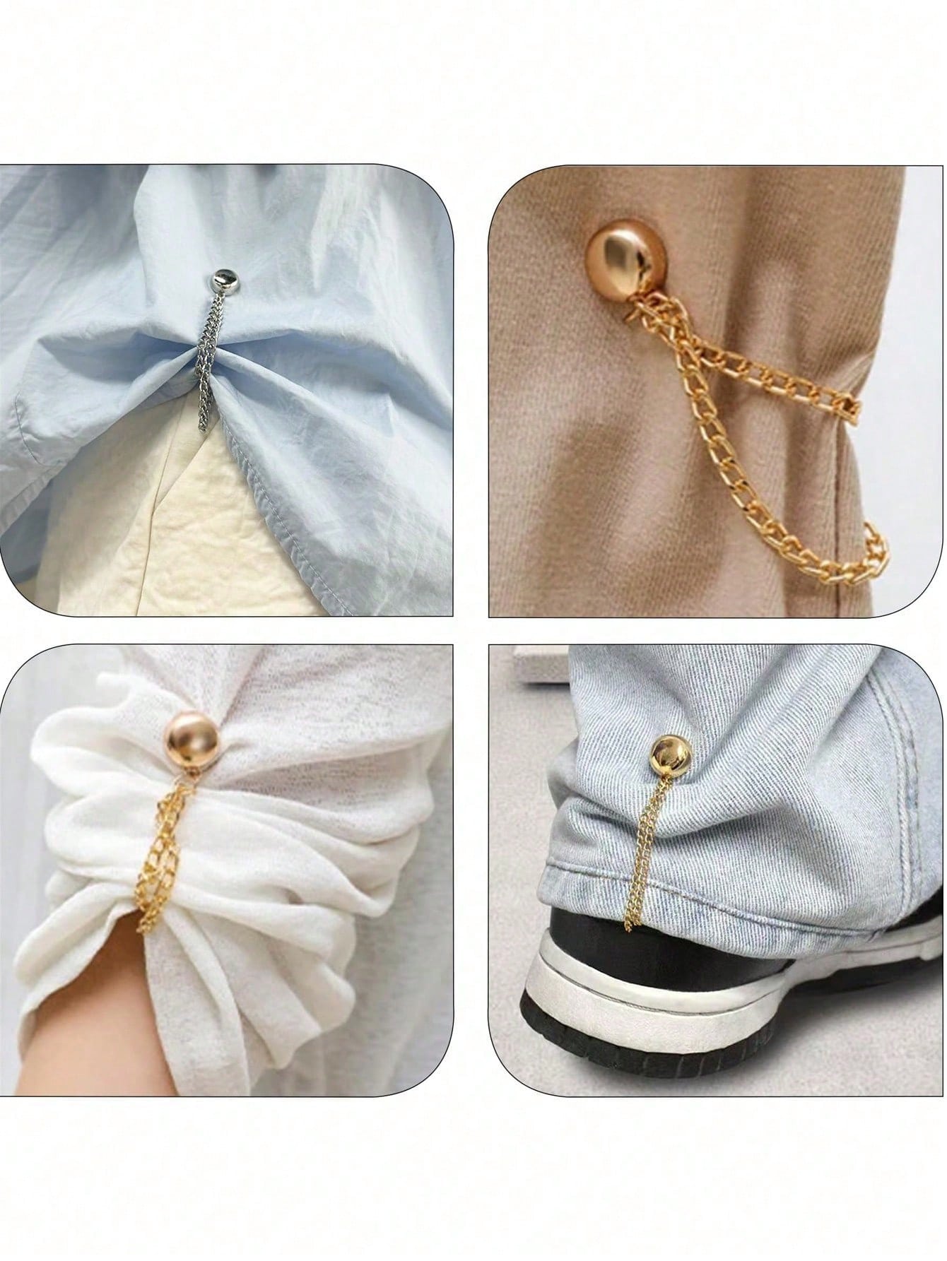 1/2/3 Pcs Multi-Functional Magnetic Clips, New Magnetic Clips, Strong Magnetic Scarf Clips With Chain, Multi-Purpose Magnetic Clothing Clips, Firmly Secure Clothing, With Chain Magnet, Suitable For Sc