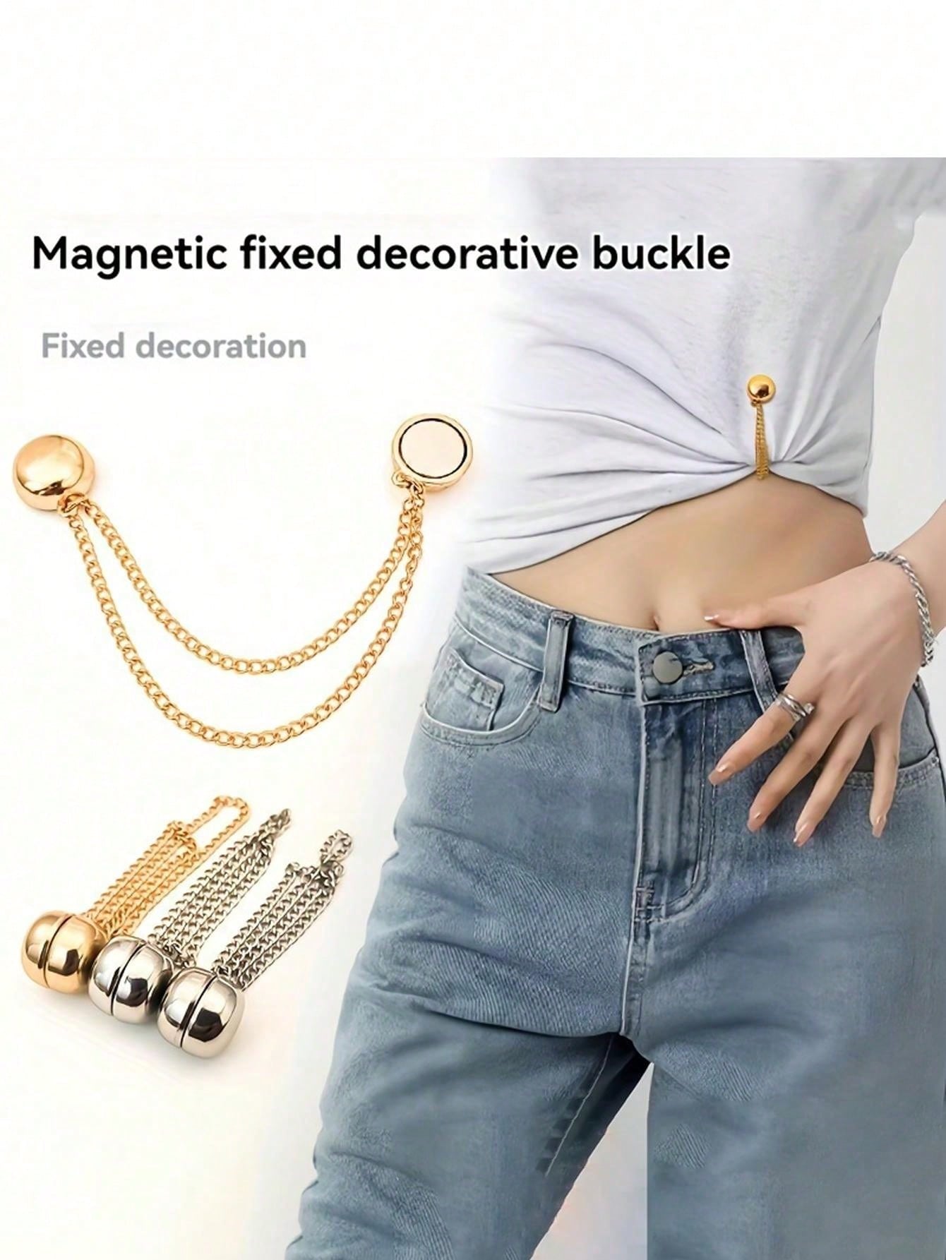 1/2/3 Pcs Multi-Functional Magnetic Clips, New Magnetic Clips, Strong Magnetic Scarf Clips With Chain, Multi-Purpose Magnetic Clothing Clips, Firmly Secure Clothing, With Chain Magnet, Suitable For Sc