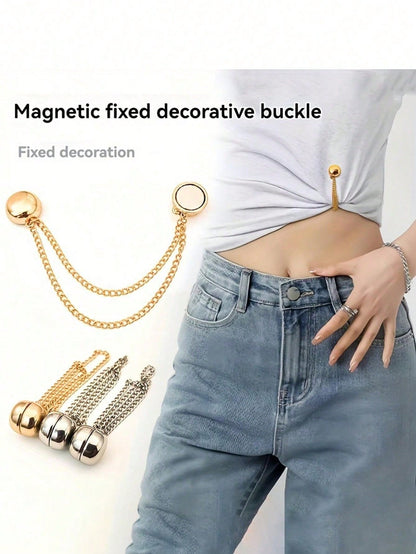 1/2/3 Pcs Multi-Functional Magnetic Clips, New Magnetic Clips, Strong Magnetic Scarf Clips With Chain, Multi-Purpose Magnetic Clothing Clips, Firmly Secure Clothing, With Chain Magnet, Suitable For Sc