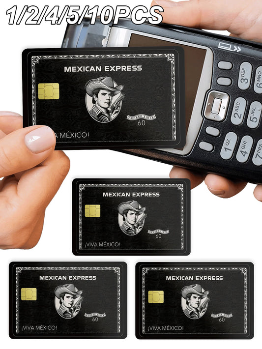 1/2/4/5/10pcs Mexican Cowboy Credit Card Sticker Protector, Mexican Express Long Live Party Birthday Gift, PVC Material Anti-Fingerprint Durable Scratch-Resistant Wear-Resistant, Suitable For Men, Wom