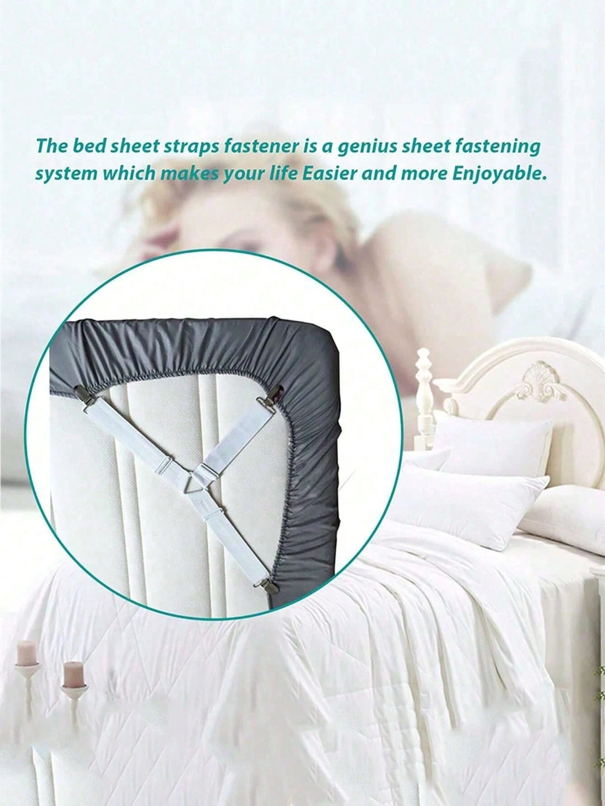 1/2/4/8pcs Minimalist Multi-Functional Bedroom Sheet Clips- Knitted Sheet Fasteners, Ensure Bedding Stability- Hand Wash Only Non-Slip Clips, Suitable For Mattresses, Sofas And Tablecloths- Univers