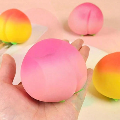 1/2/4 Pack Peach Stress Balls Sensory Toys, Squeeze Dough Balls, Fruit Stretch Stress Balls, Soft Stress Balls, 2 Colors Squeeze Balls For Anxiety Relief, Focus Improvement, Relaxation, Classroom Priz