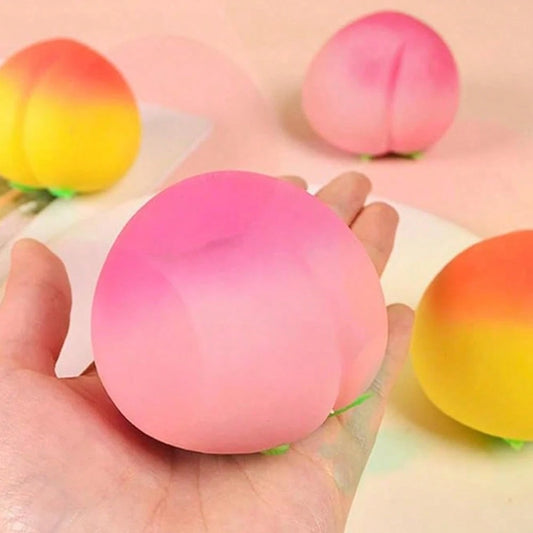 1/2/4 Pack Peach Stress Balls Sensory Toys, Squeeze Dough Balls, Fruit Stretch Stress Balls, Soft Stress Balls, 2 Colors Squeeze Balls For Anxiety Relief, Focus Improvement, Relaxation, Classroom Priz
