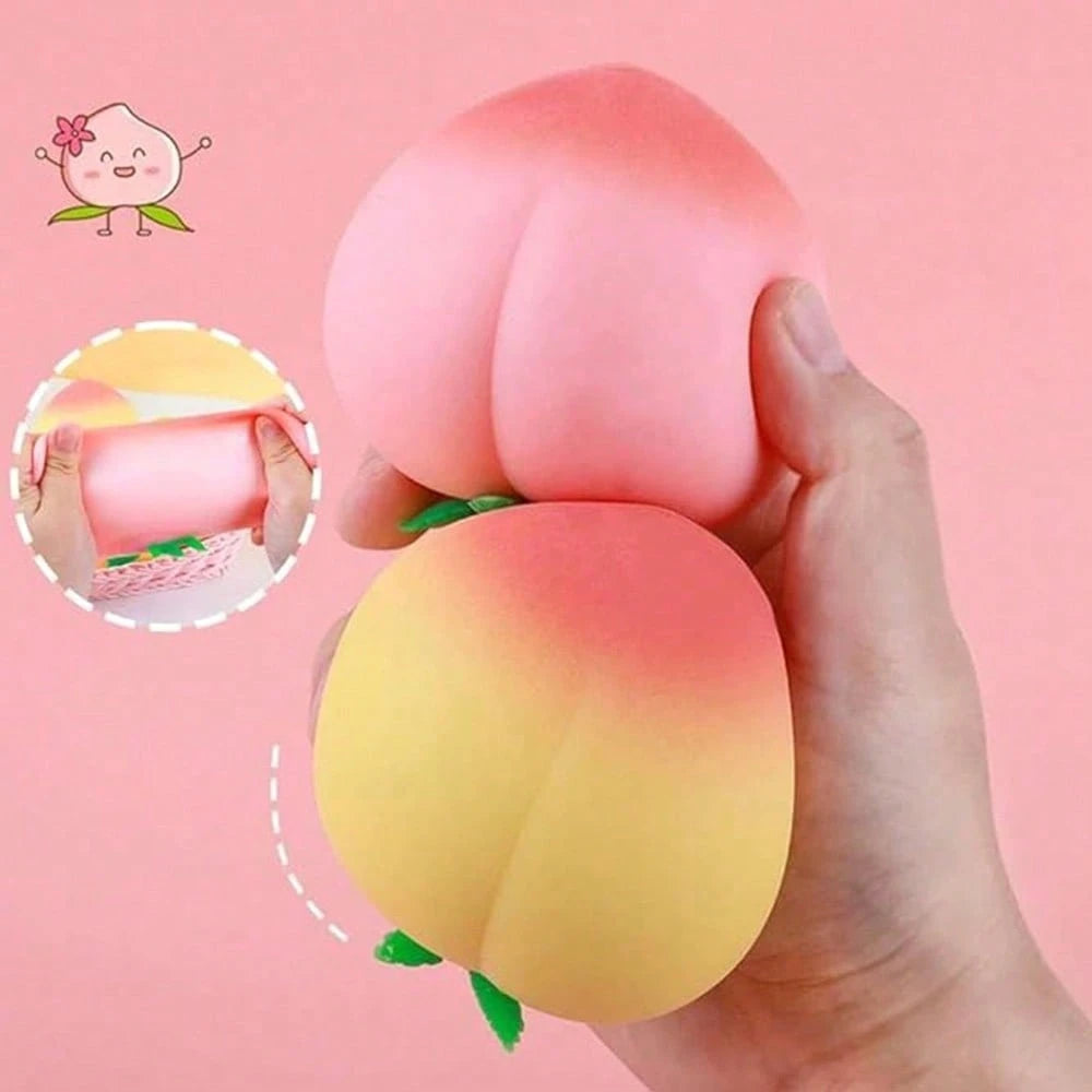 1/2/4 Pack Peach Stress Balls Sensory Toys, Squeeze Dough Balls, Fruit Stretch Stress Balls, Soft Stress Balls, 2 Colors Squeeze Balls For Anxiety Relief, Focus Improvement, Relaxation, Classroom Priz