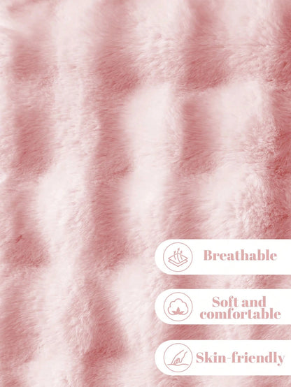 1/2/4pcs Blush Pink Luxury Faux Rabbit Fur Pillow Covers, Without Pillow Insert, Warm Soft & Comfortable, Fluffy Plush Home Decor Cushion Covers, For Living Room Sofa, Bedroom Bed, Large Decorative Pi