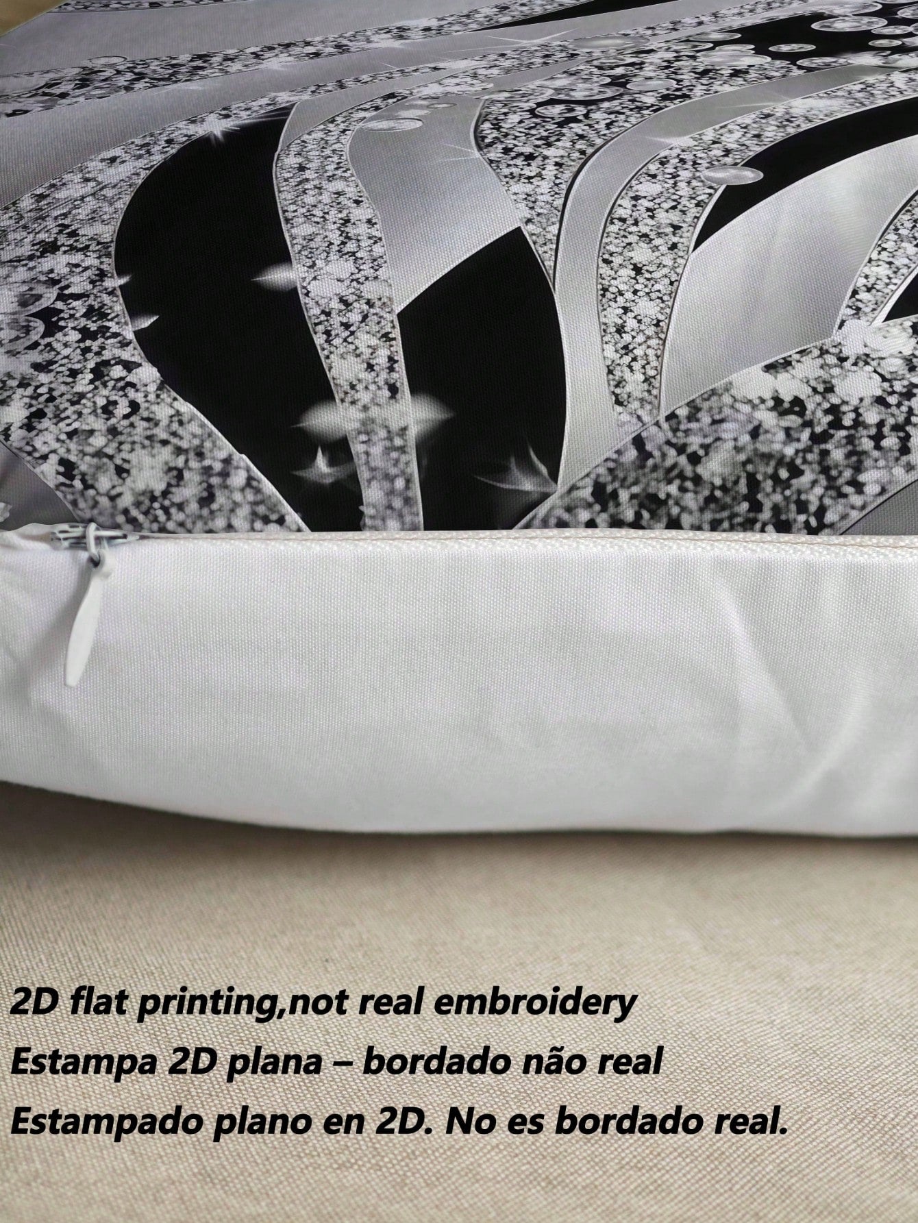 1/2/4pcs Bohemian Style Geometric Pattern Pillow Covers, 2D Flat Print, Luxury Silver Black, Farmhouse Style Decorative Pillow Covers, Suitable For Various Room Types- Pillow Insert Not Included, Geo