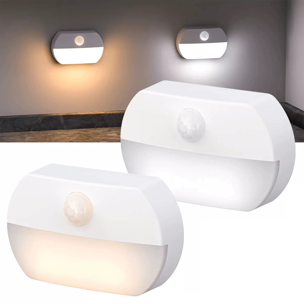 1/2/4pcs Smart Night Light, Wall-Mounted LED Night Light With Smart Sensor, Auto On/Off, Suitable For Bedroom, Kitchen, Stairs, Hallway