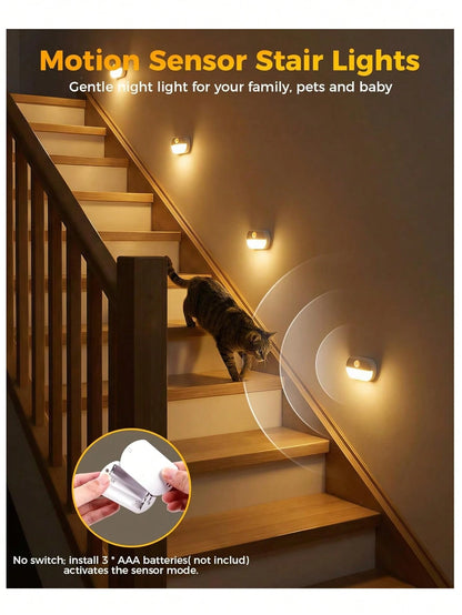 1/2/4pcs Smart Night Light, Wall-Mounted LED Night Light With Smart Sensor, Auto On/Off, Suitable For Bedroom, Kitchen, Stairs, Hallway