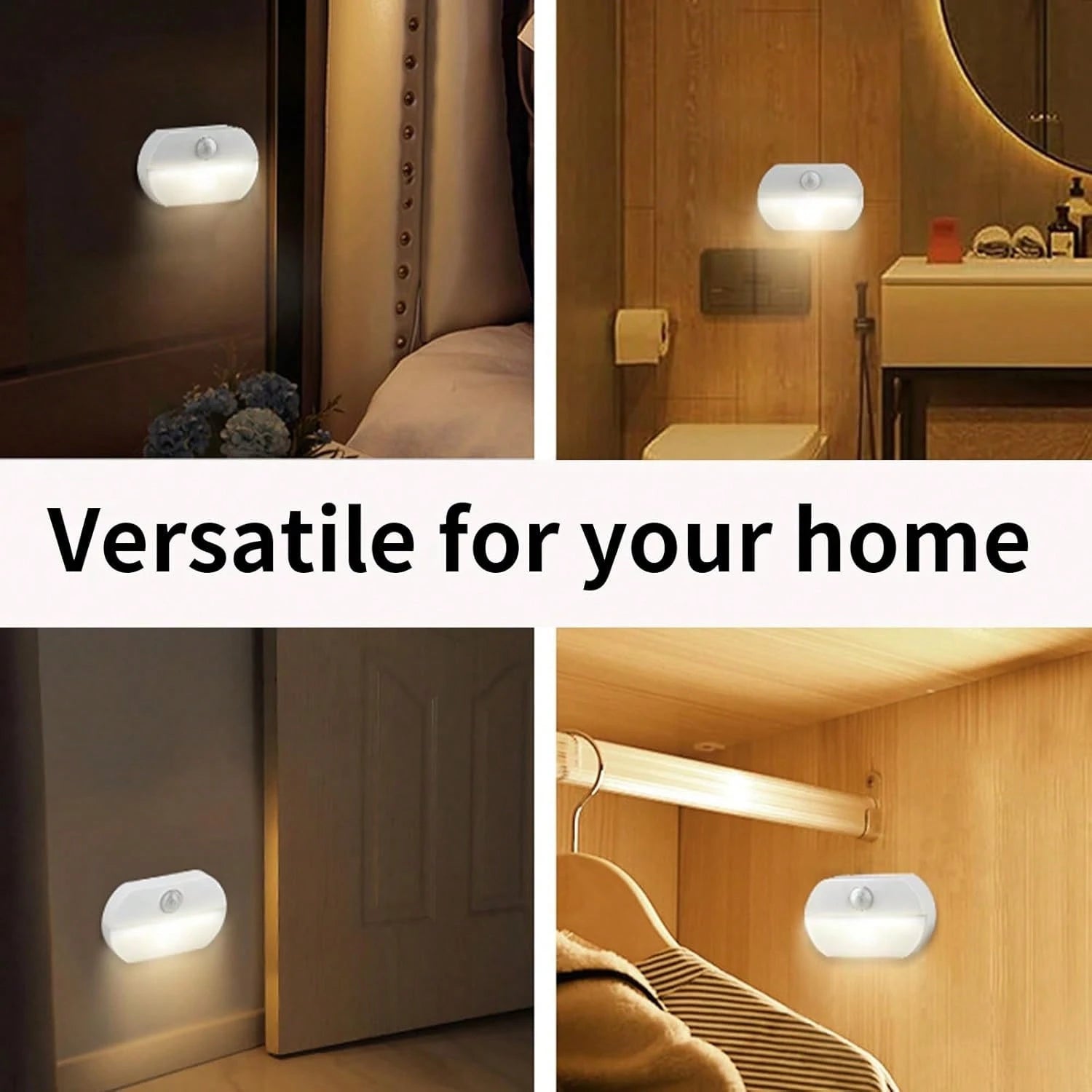 1/2/4pcs Smart Night Light, Wall-Mounted LED Night Light With Smart Sensor, Auto On/Off, Suitable For Bedroom, Kitchen, Stairs, Hallway