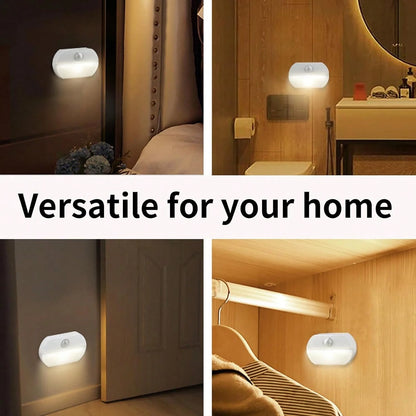 1/2/4pcs Smart Night Light, Wall-Mounted LED Night Light With Smart Sensor, Auto On/Off, Suitable For Bedroom, Kitchen, Stairs, Hallway