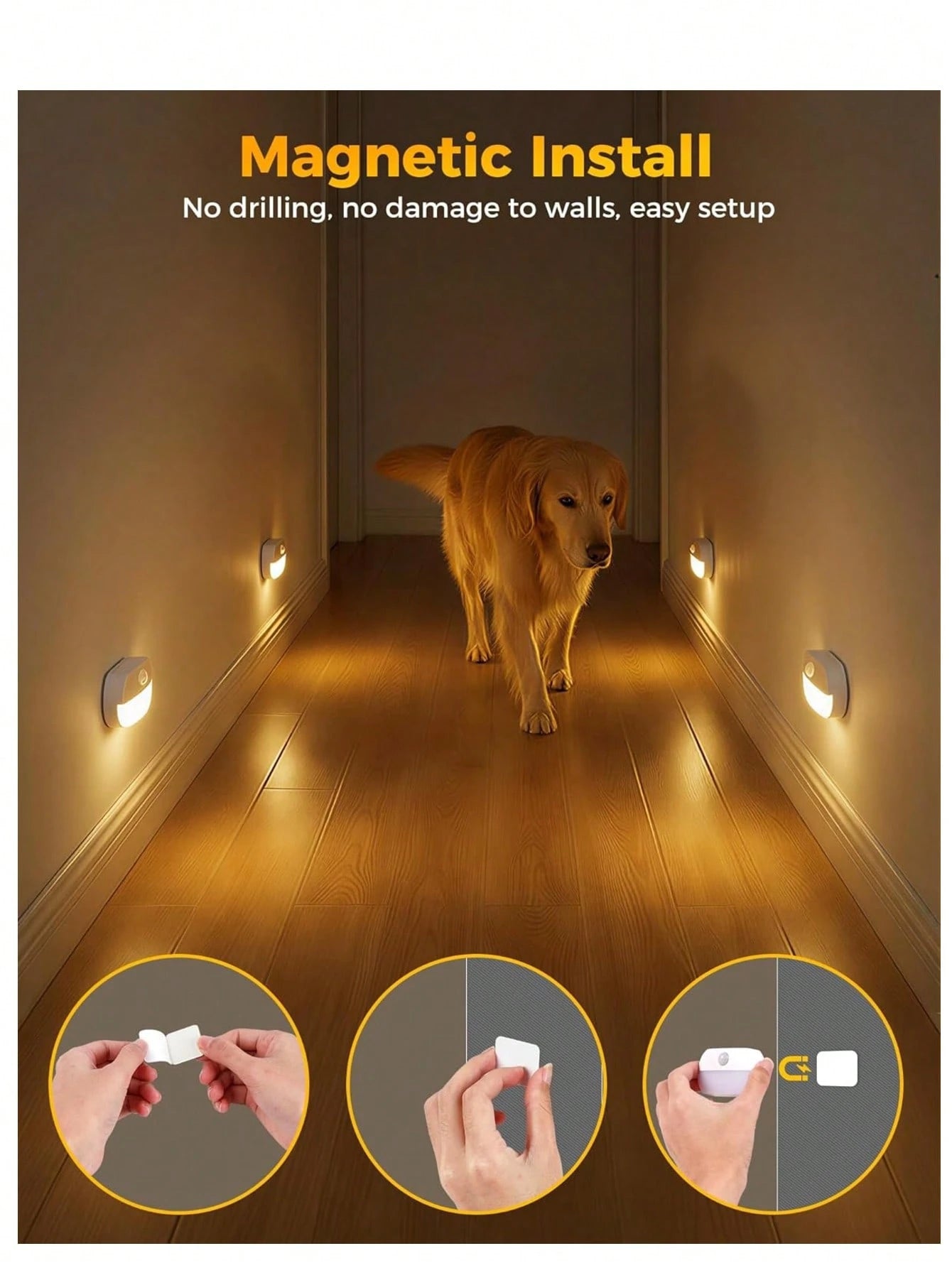 1/2/4pcs Smart Night Light, Wall-Mounted LED Night Light With Smart Sensor, Auto On/Off, Suitable For Bedroom, Kitchen, Stairs, Hallway