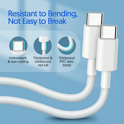 1/2/5 Packs USB C To USB C Fast Charging Cable, 3.3ft/100cm Type-C High-Speed Data Transfer Cable Compatible With IPhone 17 Pro Max/17 Pro/17/16 Pro Max/16 Pro/16/15 Pro Max/15 Pro/15 Plus/15
