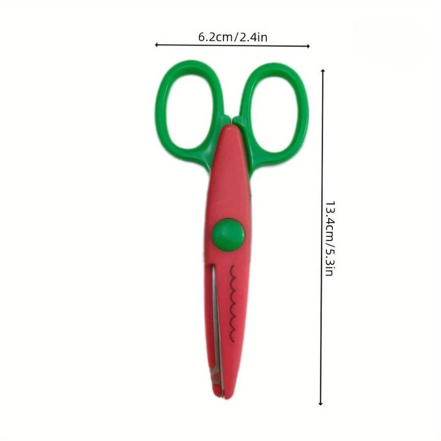 1/2/6pcs PP Material Wavy Edge Safety Scissors, Full Set Of Non-Repeating Pattern Multi-Function Craft Edge Cutting Tools, Suitable For Handmade DIY, Sewing, Paper Cutting, Student Scrapbooking, Craft