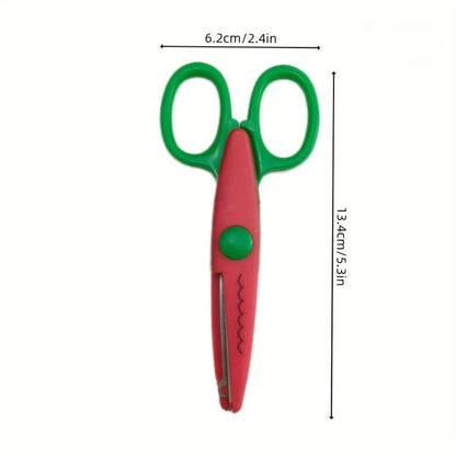 1/2/6pcs PP Material Wavy Edge Safety Scissors, Full Set Of Non-Repeating Pattern Multi-Function Craft Edge Cutting Tools, Suitable For Handmade DIY, Sewing, Paper Cutting, Student Scrapbooking, Craft