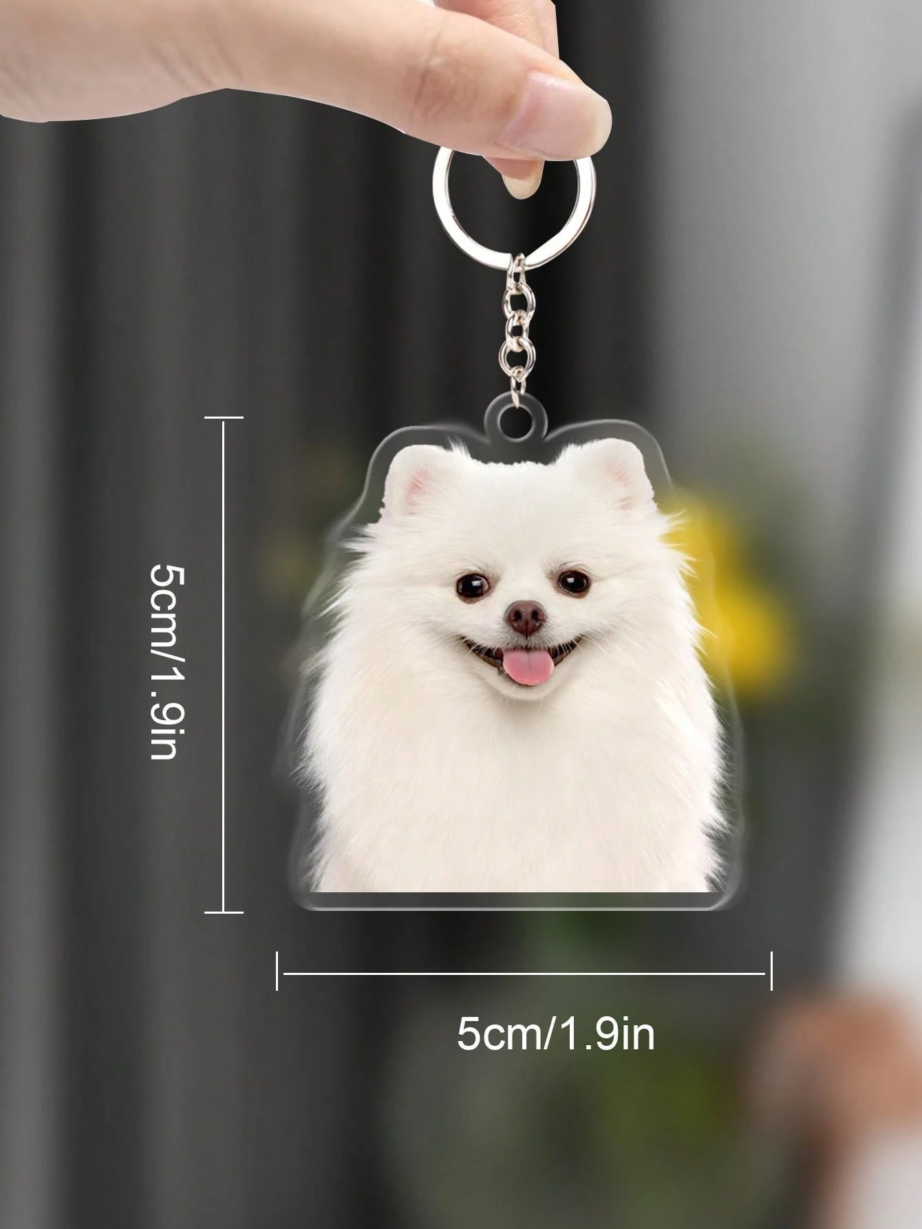 1/2Pcs Custom Pet Photo Keychain, Personalized Acrylic Keychain, Customized Picture Pendant, Customizable Bag Charm, Valentine's, Anniversary,Birthday