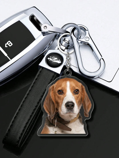 1/2Pcs Custom Pet Photo Keychain, Personalized Acrylic Keychain, Customized Picture Pendant, Customizable Bag Charm, Valentine's, Anniversary,Birthday