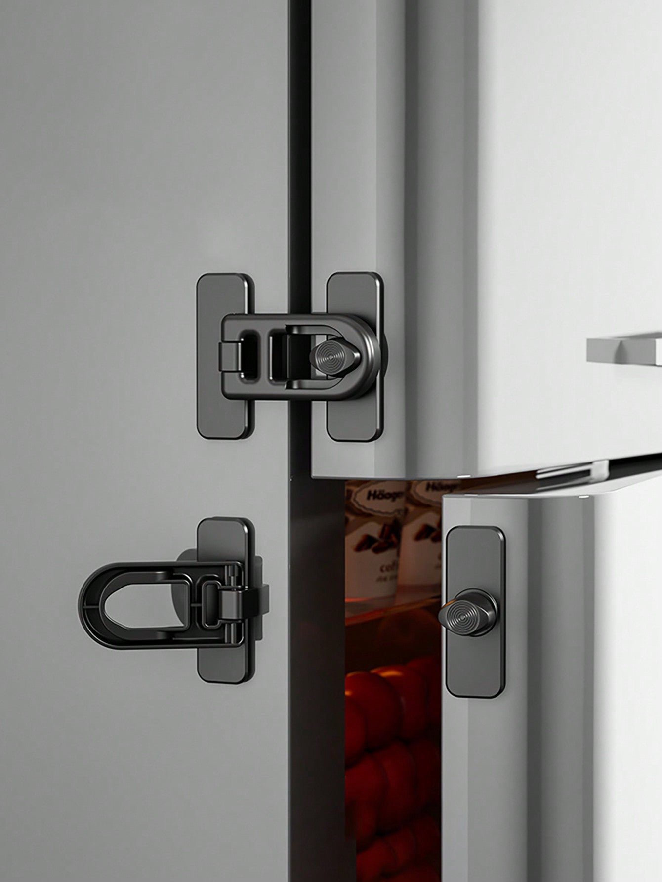 1/2pcs Easy Install Self-Adhesive Fridge/Oven Safety Lock- No Drilling Required, Child Safety Design, Comes With Strong Residue-Free Sticker