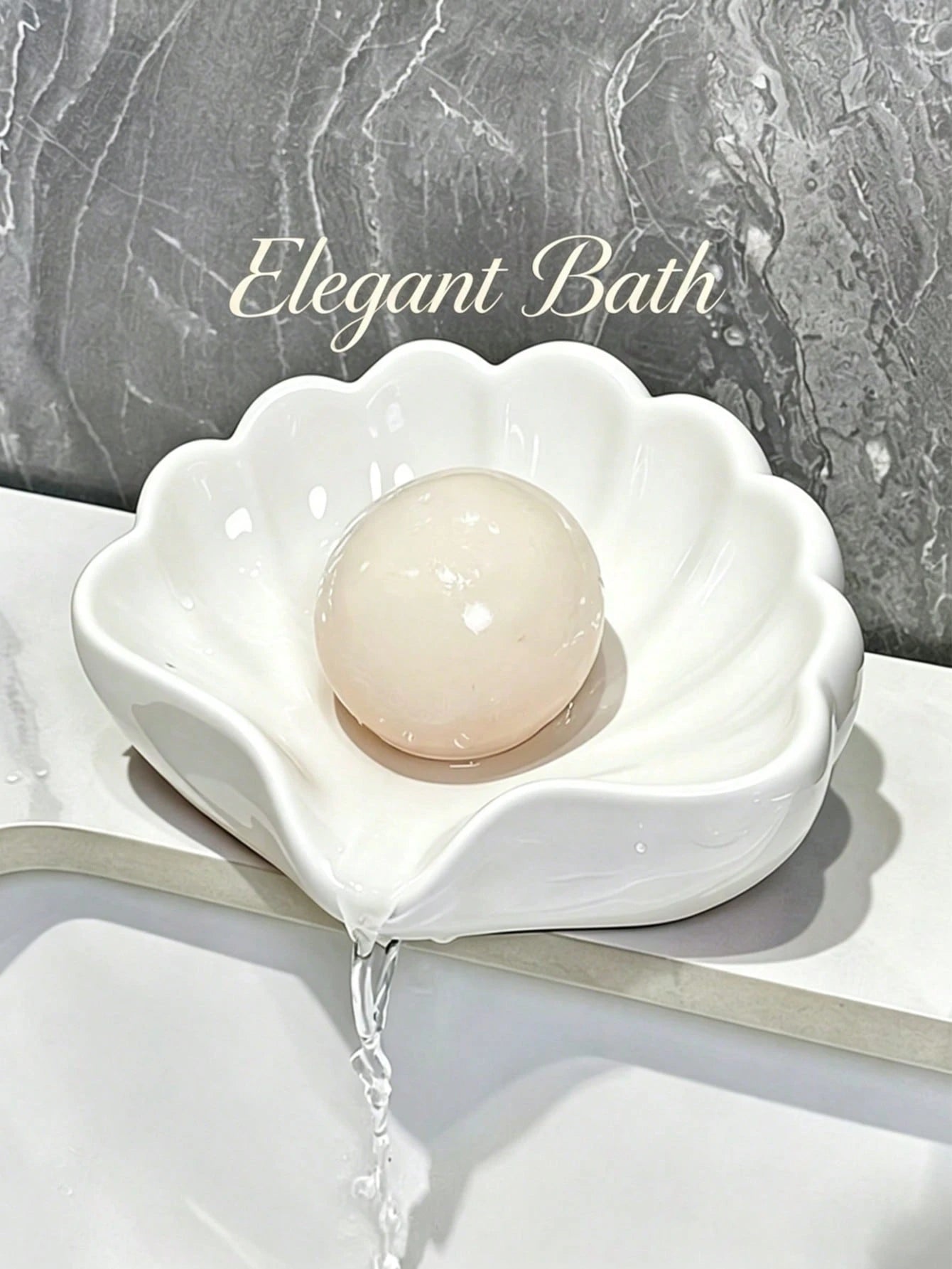 1/2pcs Nordic Style Shell Shaped Soap Dish Bathroom Soap Holder Multifunctional Cosmetic Jewelry Storage Tray White Desktop Decor Home Decor Bathroom Supplies Storage Tray Non-Slip Soap Rack Sink Orga