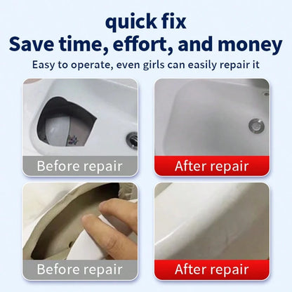 1/2pcs Super Waterproof Ceramic Repair Adhesive, Effectively Repairs Cracks On Sinks, Bathtubs, Toilets, Suitable For Bathroom, Kitchen Repair And Renovation