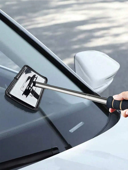 1/3/4PCS Retractable Windshield Cleaning Tool, Telescopic Car Window Cleaner With Washable Microfiber Pads, Interior Glass Cleaning Brush, Streak-Free Auto Windshield Cleaner For Cars, SUVs, Trucks &