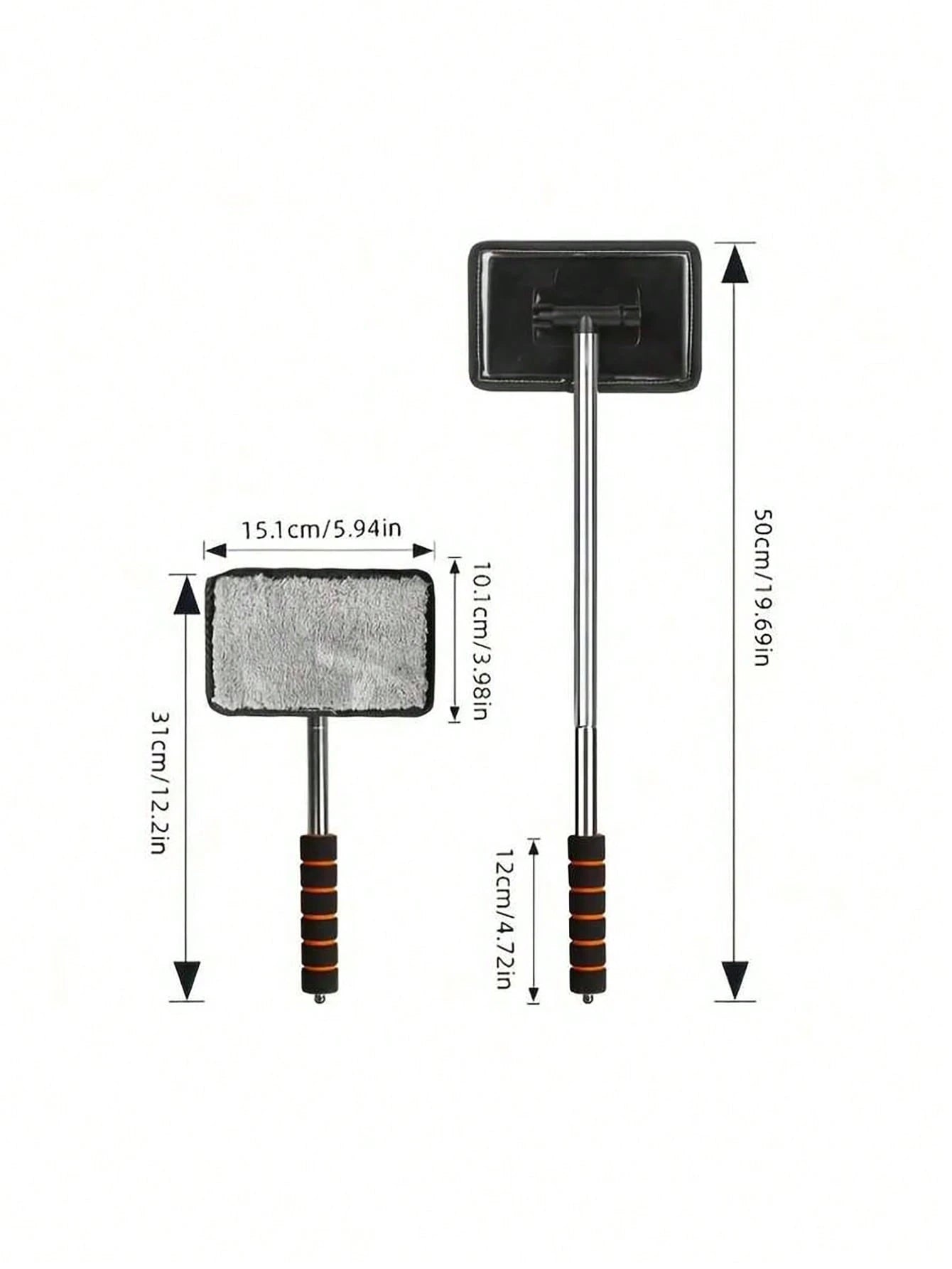 1/3/4PCS Retractable Windshield Cleaning Tool, Telescopic Car Window Cleaner With Washable Microfiber Pads, Interior Glass Cleaning Brush, Streak-Free Auto Windshield Cleaner For Cars, SUVs, Trucks &