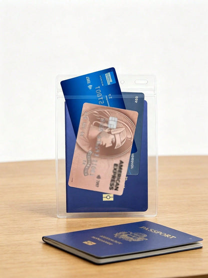 1/3/5/8/10/15pcs Extra Large Waterproof Passport Holder, Multifunctional Transparent Passport Card Storage Bag, Essential Travel Companion For Vacation