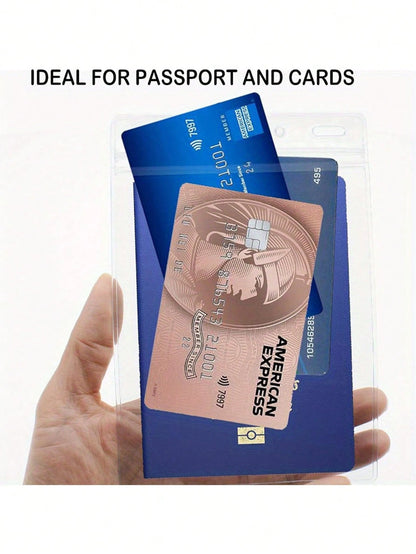 1/3/5/8/10/15pcs Extra Large Waterproof Passport Holder, Multifunctional Transparent Passport Card Storage Bag, Essential Travel Companion For Vacation