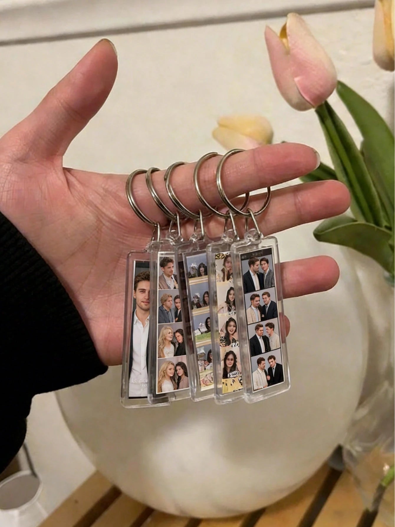 1/3/5 Personalized Photo And Text Keychains, Photo Strip Keychains, Valentine's Day Gifts, Photo Keychains, Anniversary Gifts, Bag Accessories, Birthday Gift