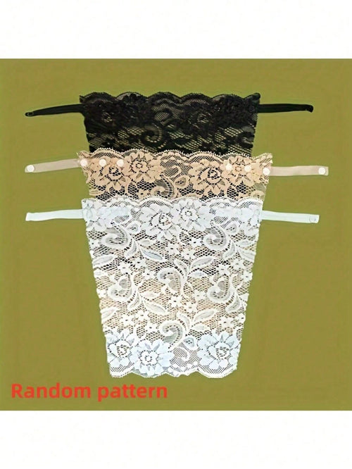 1/3/6pcs Elegant Floral Anti-Glare Breast Pads- Fashionable Comfortable Bra Inserts, Women's Lace Knit Padding, One-Piece Anti-Slip Bandeau, Lace Women's Seamless Exquisite Cropped Sexy Strapless Inv