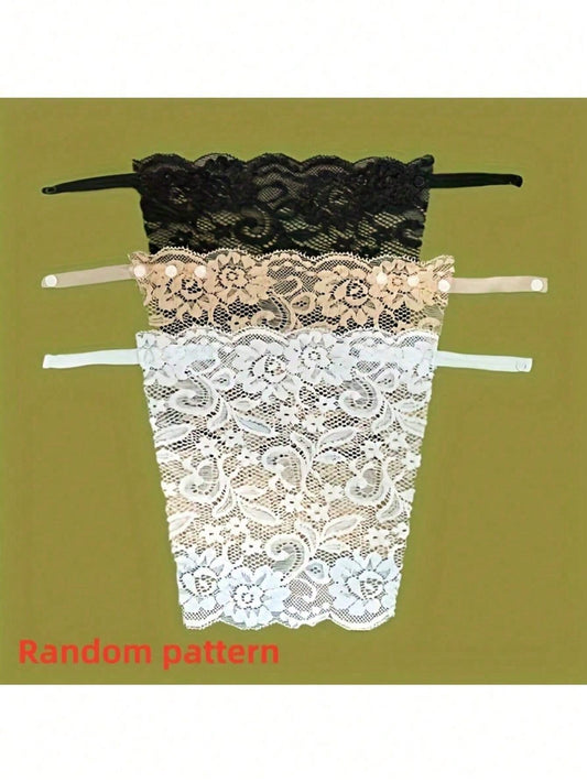 1/3/6pcs Elegant Floral Anti-Glare Breast Pads- Fashionable Comfortable Bra Inserts, Women's Lace Knit Padding, One-Piece Anti-Slip Bandeau, Lace Women's Seamless Exquisite Cropped Sexy Strapless Inv