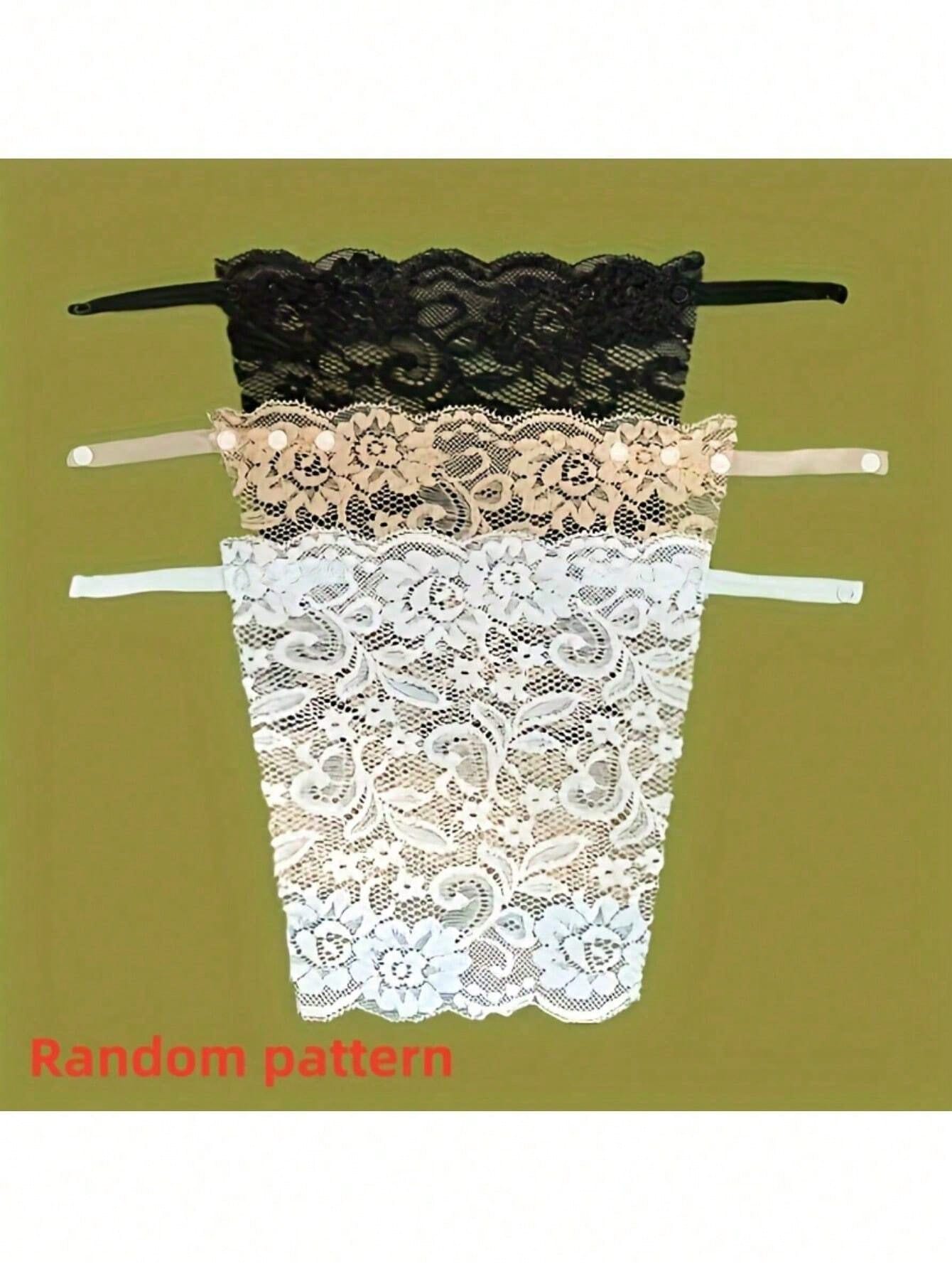 1/3/6pcs Elegant Floral Anti-Glare Breast Pads- Fashionable Comfortable Bra Inserts, Women's Lace Knit Padding, One-Piece Anti-Slip Bandeau, Lace Women's Seamless Exquisite Cropped Sexy Strapless Inv