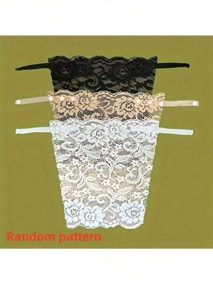 1/3/6pcs Elegant Floral Anti-Glare Breast Pads- Fashionable Comfortable Bra Inserts, Women's Lace Knit Padding, One-Piece Anti-Slip Bandeau, Lace Women's Seamless Exquisite Cropped Sexy Strapless Inv