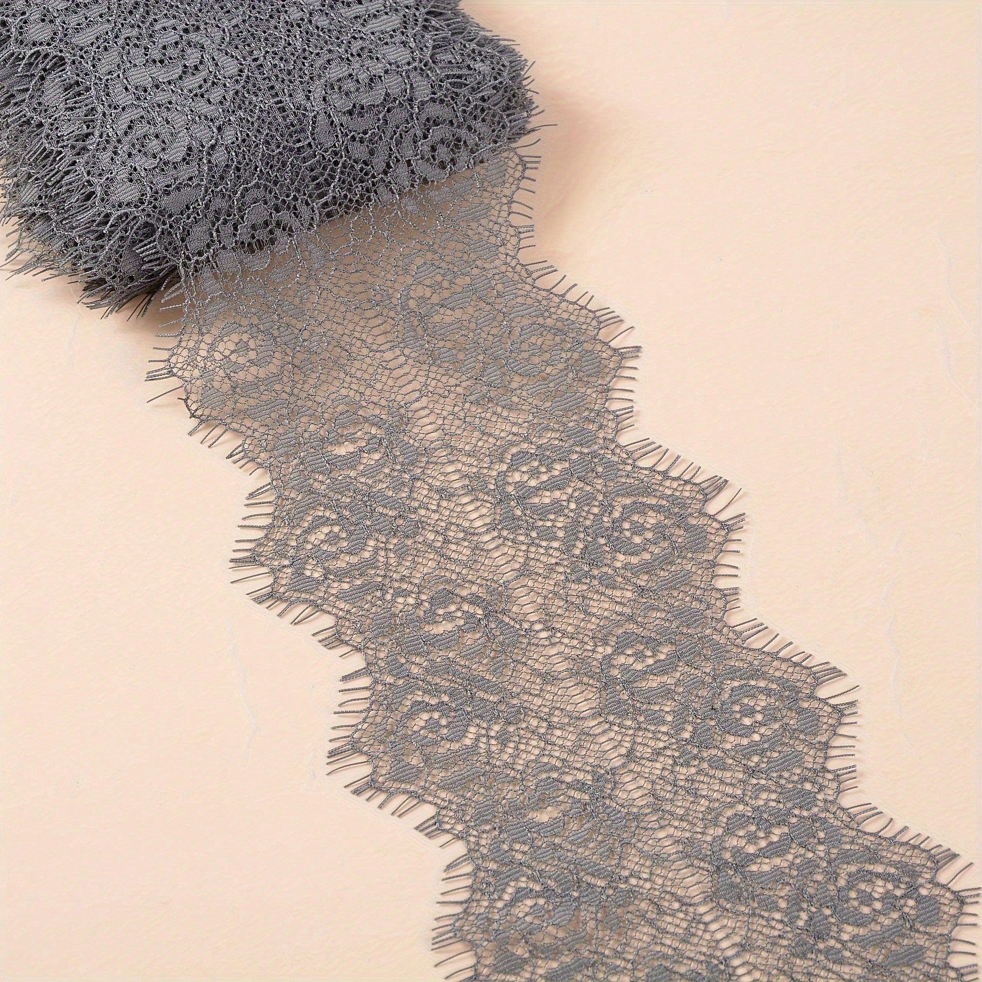 1/3" Soft Eyelash Lace Trim (Non-Stretch), Floral Lace For Sewing, Transparent Lace Ribbon (Suitable For DIY Wedding Decor), Lace Fabric For Clothing Accessories (Applicable To Lingerie, Dresses, Veil