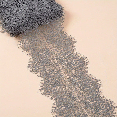 1/3" Soft Eyelash Lace Trim (Non-Stretch), Floral Lace For Sewing, Transparent Lace Ribbon (Suitable For DIY Wedding Decor), Lace Fabric For Clothing Accessories (Applicable To Lingerie, Dresses, Veil