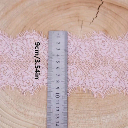 1/3" Soft Eyelash Lace Trim (Non-Stretch), Floral Lace For Sewing, Transparent Lace Ribbon (Suitable For DIY Wedding Decor), Lace Fabric For Clothing Accessories (Applicable To Lingerie, Dresses, Veil