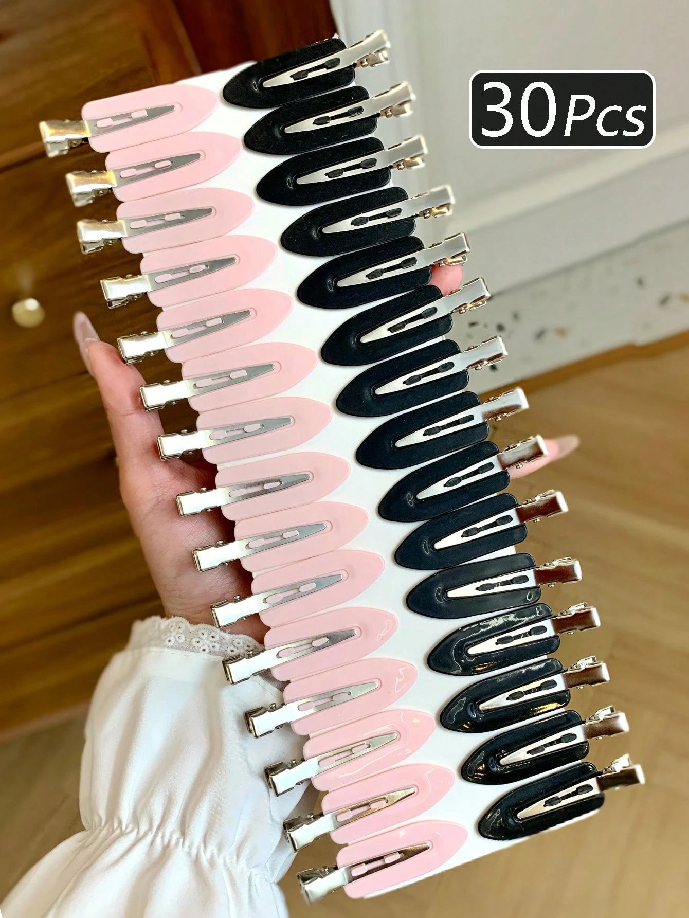 1/30/50Pcs Women's Solid Color Hair Clips, Minimalist Style, Black, Pink, Small Clips, Alligator Hair Clip Design, Hair Accessories, Suitable For Casual Daily And Outdoor Wear, Cute Accessories