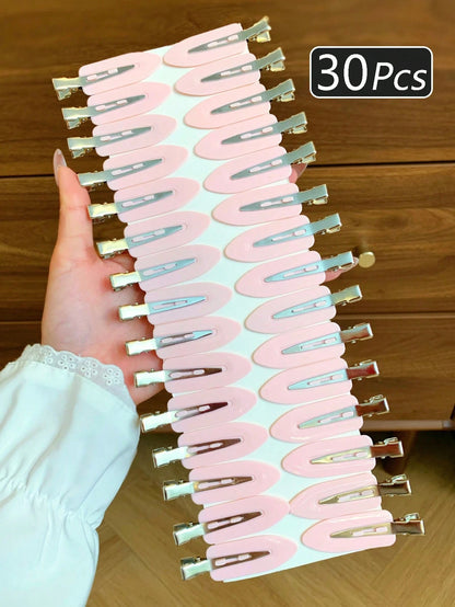 1/30/50Pcs Women's Solid Color Hair Clips, Minimalist Style, Black, Pink, Small Clips, Alligator Hair Clip Design, Hair Accessories, Suitable For Casual Daily And Outdoor Wear, Cute Accessories