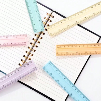 1-30pcs Colorful Plastic Rulers- 12 Inch Rulers With Centimeter, Millimeter, Inch Scales, Multi-Color Options, School Use