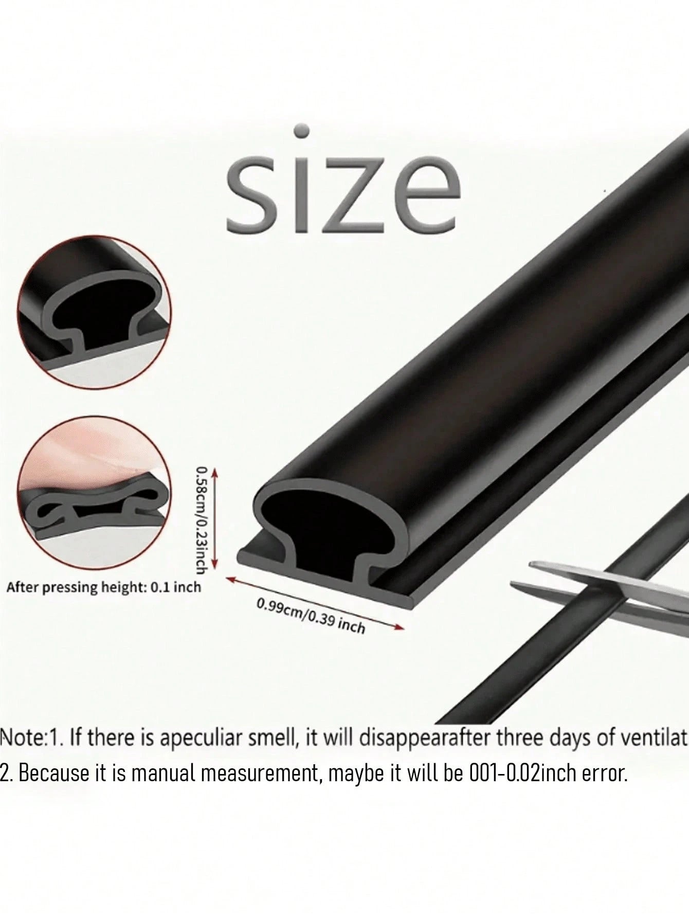 1/3pcs 6-Meter Silicone Rubber Sealing Strip, Door Sealing Strip, Professional Door And Window Self-Adhesive Window Sealing Strip, Self-Adhesive Rear Door Windproof Strip, Rubber Anti-Collision Strip