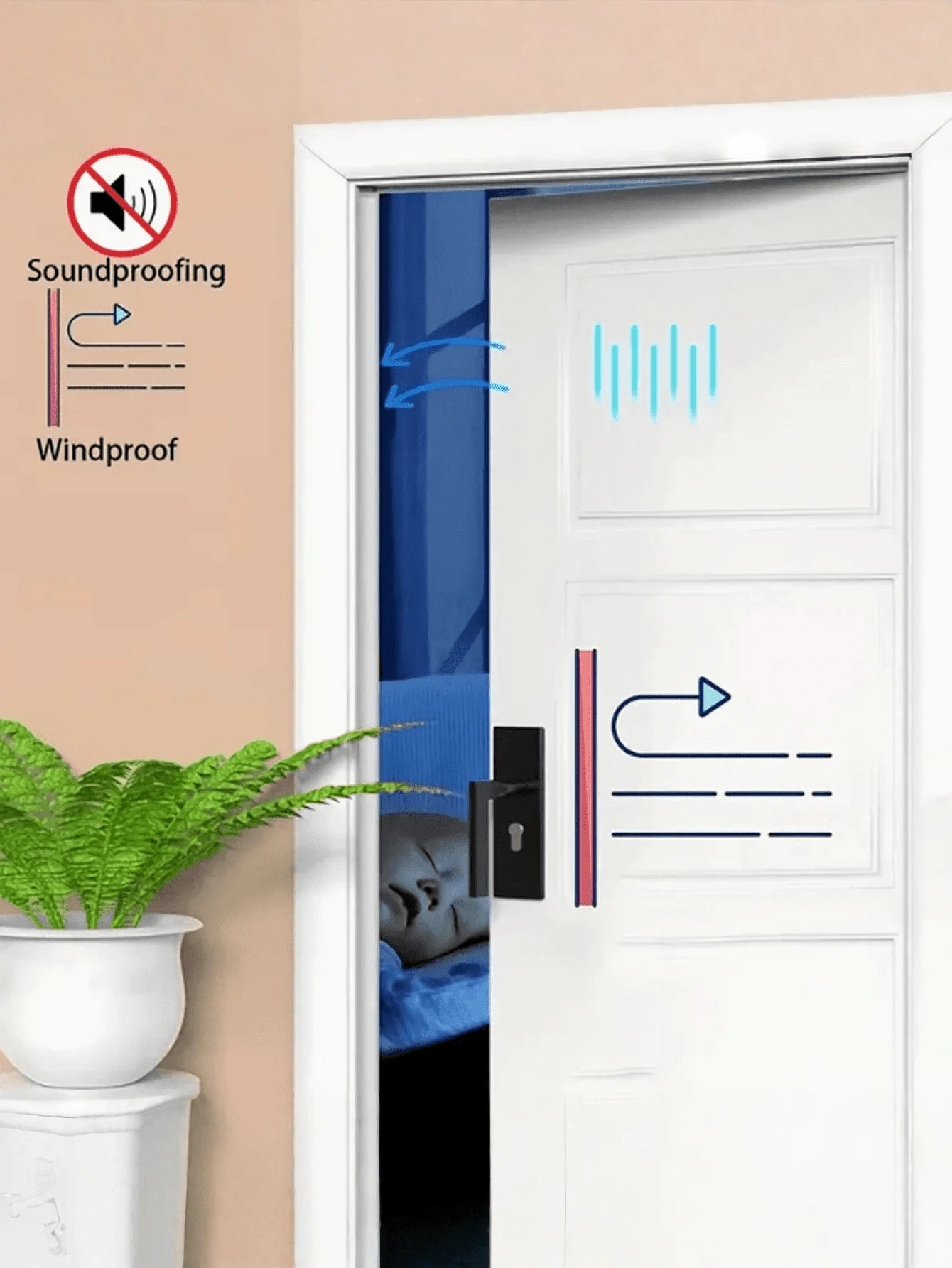 1/3pcs 6-Meter Silicone Rubber Sealing Strip, Door Sealing Strip, Professional Door And Window Self-Adhesive Window Sealing Strip, Self-Adhesive Rear Door Windproof Strip, Rubber Anti-Collision Strip