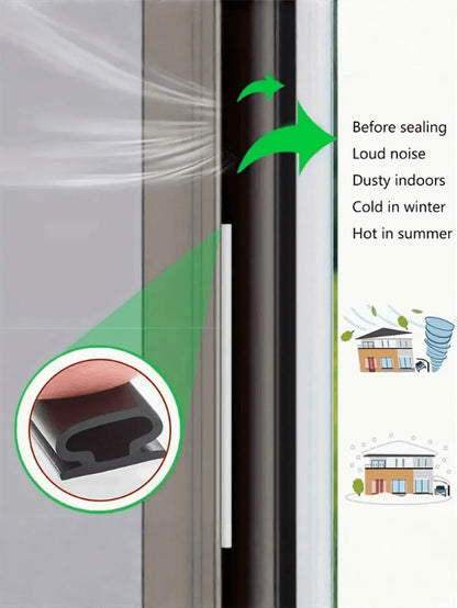 1/3pcs 6-Meter Silicone Rubber Sealing Strip, Door Sealing Strip, Professional Door And Window Self-Adhesive Window Sealing Strip, Self-Adhesive Rear Door Windproof Strip, Rubber Anti-Collision Strip