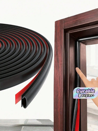 1/3pcs 6-Meter Silicone Rubber Sealing Strip, Door Sealing Strip, Professional Door And Window Self-Adhesive Window Sealing Strip, Self-Adhesive Rear Door Windproof Strip, Rubber Anti-Collision Strip
