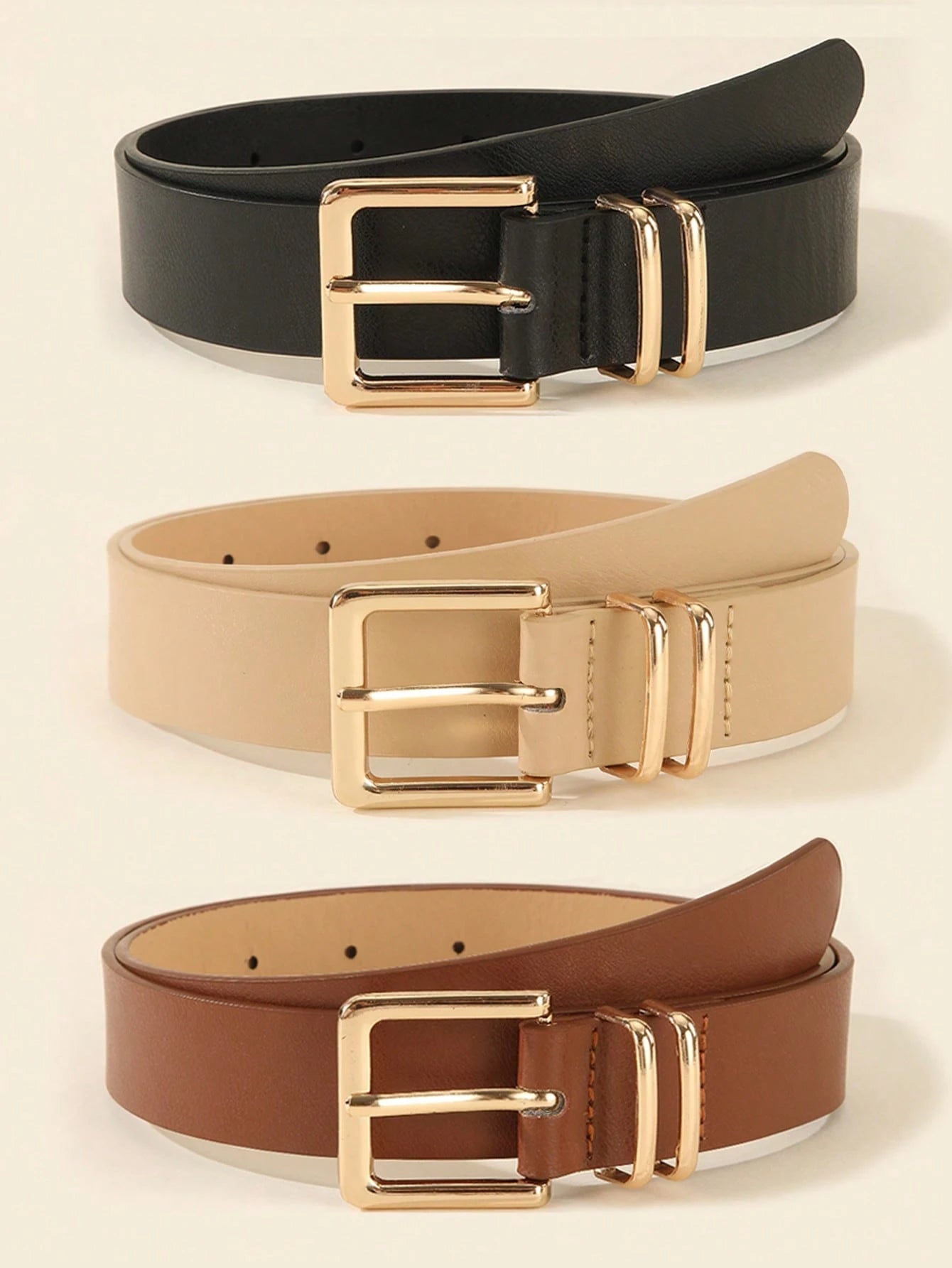 1/3pcs Fashionable Square Buckle Women's Belt, Minimalist & Versatile For Pants, Dresses, Casual & Elegant, Suitable For Waist Size 75~85cm/29.5~33.5in