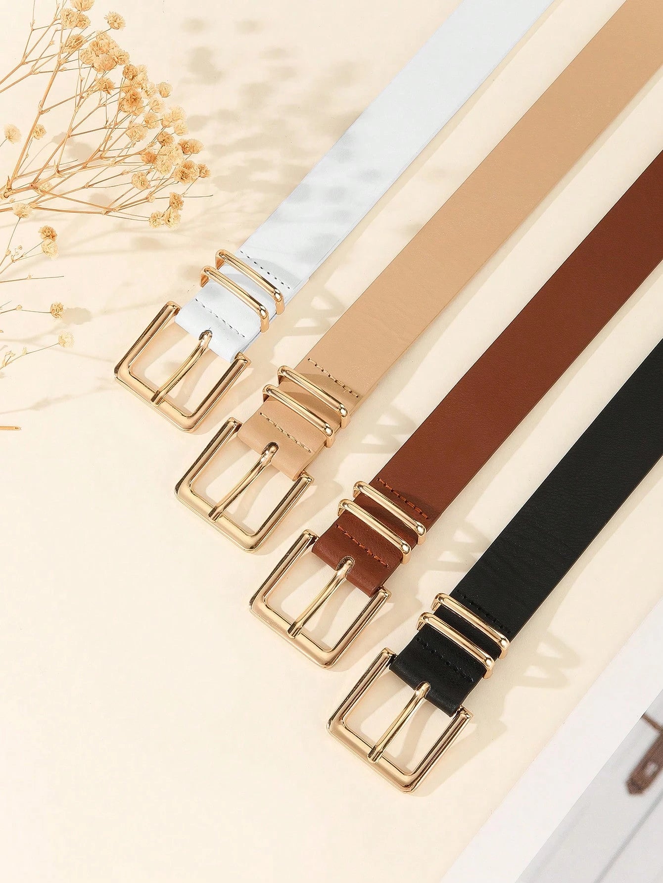 1/3pcs Fashionable Square Buckle Women's Belt, Minimalist & Versatile For Pants, Dresses, Casual & Elegant, Suitable For Waist Size 75~85cm/29.5~33.5in