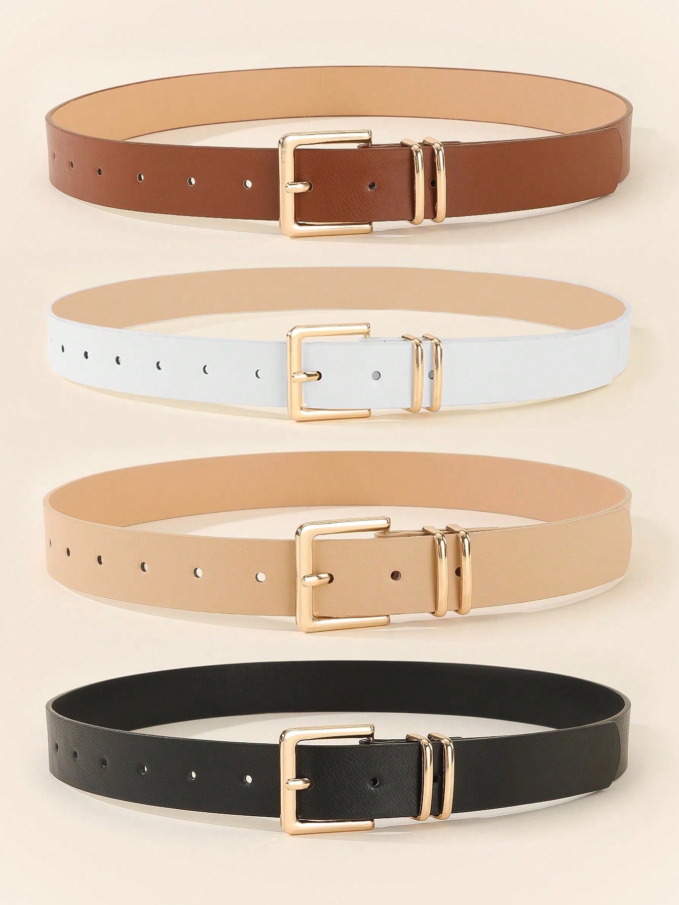 1/3pcs Fashionable Square Buckle Women's Belt, Minimalist & Versatile For Pants, Dresses, Casual & Elegant, Suitable For Waist Size 75~85cm/29.5~33.5in