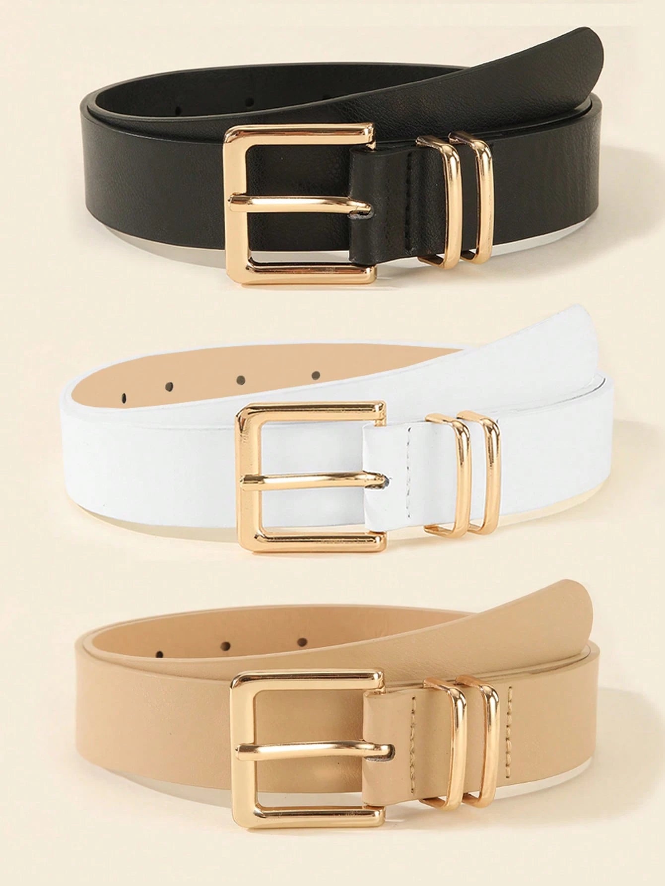 1/3pcs Fashionable Square Buckle Women's Belt, Minimalist & Versatile For Pants, Dresses, Casual & Elegant, Suitable For Waist Size 75~85cm/29.5~33.5in