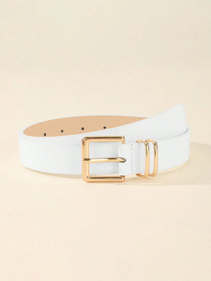 1/3pcs Fashionable Square Buckle Women's Belt, Minimalist & Versatile For Pants, Dresses, Casual & Elegant, Suitable For Waist Size 75~85cm/29.5~33.5in