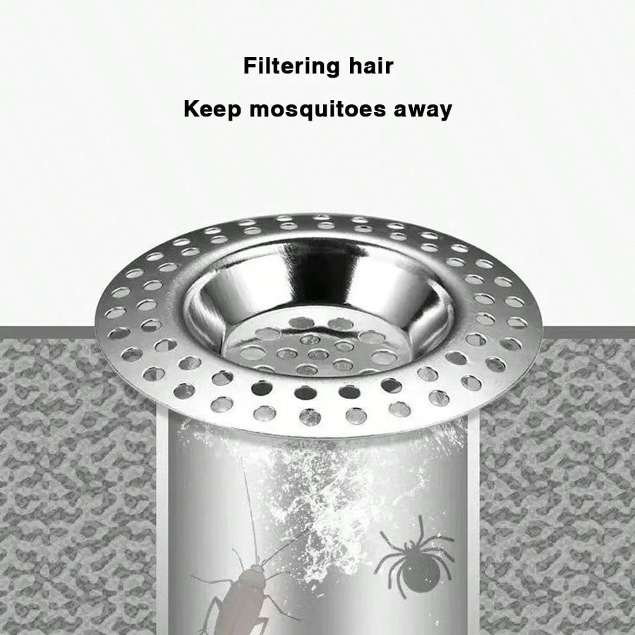 1/3pcs Stainless Steel Kitchen Sink Strainer, Standard Drain Filter Protector For Hair/Food Collection, Suitable For Bathroom, Kitchen, Shower