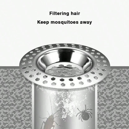 1/3pcs Stainless Steel Kitchen Sink Strainer, Standard Drain Filter Protector For Hair/Food Collection, Suitable For Bathroom, Kitchen, Shower